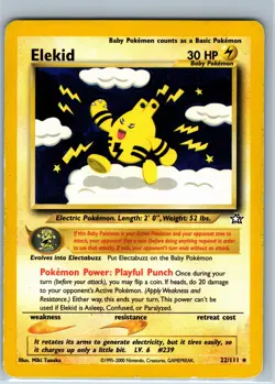 Elekid 22/111 Neo Genesis Unlimited Rare WotC Vintage Pokemon TCG Card - Image 1