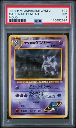 PSA 7 Sabrina's Gengar Gym 2 Banned Pokemon Card Holo #94 NM Clean Look - Image 1