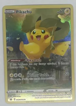 PIKACHU GG30/GG70 GALARIAN GALAXY CROWN ZENITH RARE FULL-ART POKEMON CARD - Image 1