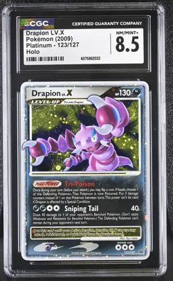 CGC 8.5 Drapion LV.X 2009 Platinum 123/127 Holo Pokemon Card - Image 1