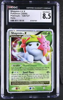 CGC 8.5 Shaymin LV.X 2009 Platinum 126/127 Holo Pokemon Card - Image 1