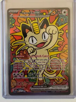 Meowth EX Full Art 121/108 Holo Basic English Pokemon TCG Card Cat Creature - Image 1