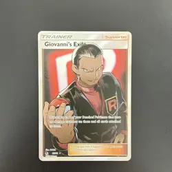 Pokemon TCG Giovanni's Exile Hidden Fates Holo Card 67/68 Full Art Ultra Rare - Image 1