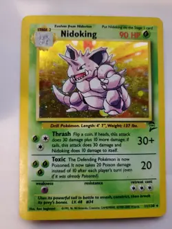 Nidoking Base Set 2 Holo Pokemon Card Jungle Fossil WOTC NM + U - Image 1
