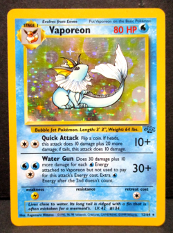 Pokemon Card Vaporeon 12/64 Holo Rare Jungle Set WOTC Near Mint - Image 1
