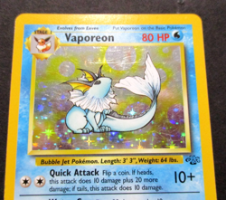 Pokemon Card Vaporeon 12/64 Holo Rare Jungle Set WOTC Near Mint - Image 5
