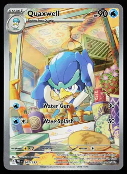 Quaxwell 207/193 Holo Illustration Rare Paldea Evolved Pokemon Card - Image 1