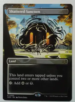 Shattered Sanctum *Borderless Rare* Magic MtG x1 Secrets of Strixhaven - Image 1