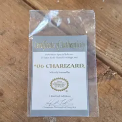 Nintendo Pokemon Special Edition 23K Gold-Plated Charizard Card w/ Poke Ball Ca… - Image 2