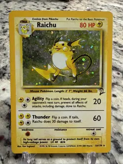 Pokemon TCG Raichu Base Set 2 Holo Unlimited Holo Rare Card 16/130 - Image 1