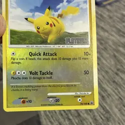 Pokemon Pikachu Common Reverse Holo Platinum 70/100 60 HP Basic Card 2008 - Image 2