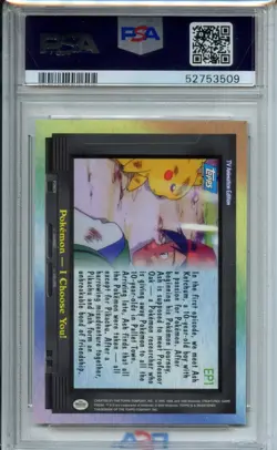 2000 Topps Pokemon #EP1 Pokemon I Choose You! Rainbow PSA 8 - Image 2