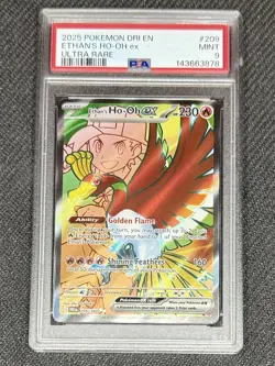 Pokemon TCG Ethan's Ho-Oh ex Ultra Rare Holo 209/182 Sv10 Destined Rivals PSA 9 - Image 1