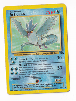 Articuno #17 Pokemon TCG Fossil Rare LIGHT-PLAYED condition - Image 2