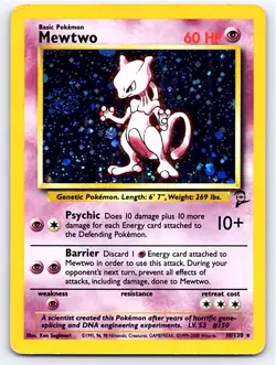 Pokemon Mewtwo Base Set 2 #010/130 [MP+] - Image 1