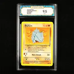 TQG 9.5 MINT+ 2002 Pokemon ENG Rhyhorn 90/110 C - Image 1
