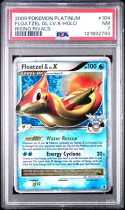 2009 POKEMON PLATINUM RISING RIVALS #104 FLOATZEL GL LV.X-HOLO PSA 7 - Image 1