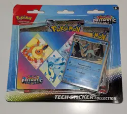Pokemon Prismatic Evolutions Tech Sticker Collection 3 Booster Packs Glaceon - Image 1