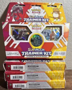 Pokemon TCG Sun & Moon Trainer Kit Lycanroc & Alolan Raichu SEALED Lot of 4 - Image 1