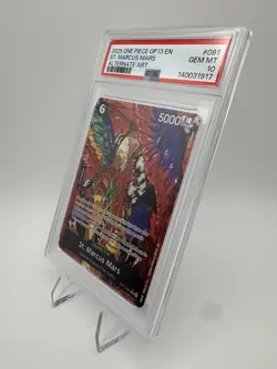 2025 Bandai One Piece OP13 St. Marcus Mars OP13-091 Alt Art Foil PSA 10 - Image 4