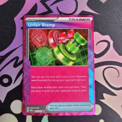 Pokemon Unfair Stamp 165/167 Twilight Masquerade ACE SPEC Rare Holo Card TCG - Image 1