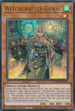 Witchcrafter Genni - MAMA-EN023 - Ultra Rare - 1st Edition Near Mint Yugioh! Car - Image 1