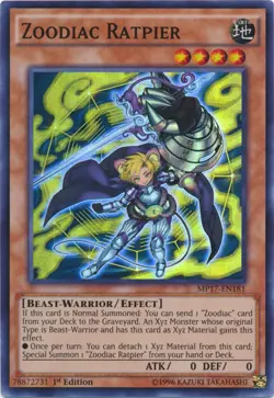 Zoodiac Ratpier - MP17-EN181 - Super Rare - 1st Edition Near Mint Yugioh! Card - Image 1