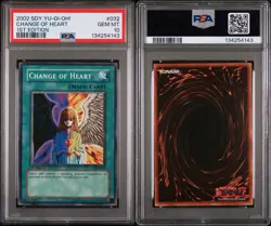 2002 Yu-Gi-Oh! STARTER DECK: YUGI 1ST EDITION SDY-032 CHANGE OF HEART PSA 10 - Image 3
