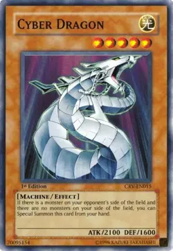 Cyber Dragon CRV-EN015 - Super Rare - Lightly Played 1st Edition YuGiOh! TCG - Image 1