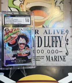 MONKEY D. LUFFY CGC GEM MINT 10 #P-075 SAIKYO JUMP PROMO 2024 ONE PIECE JPN 172 - Image 1