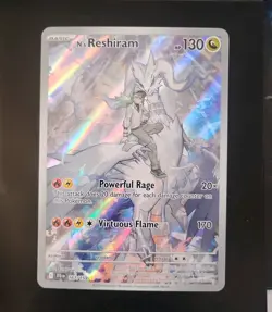 N'S RESHIRAM 167/159 Journey Together Full Art Holo Rare Pokemon TCG Card - Image 2