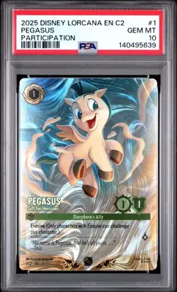 Disney Lorcana Challenge Pegasus Gift For Hercules FOIL Promo Card PSA 10 POP 15 - Image 1