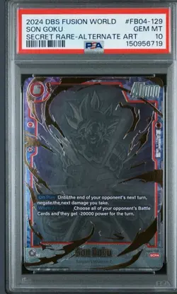 DBS Card Game Fusion World FB04-129 SON GOKU SECRET RARE-ALTERNATE ART - PSA 10 - Image 1