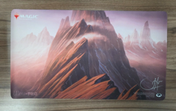 Magic the Gathering Unstable Mountain Playmat John Avon Signed - Image 1