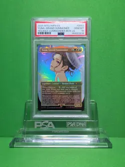 MTG 2025 FINAL FANTASY YUNA, GRAND SUMMONER BORDERLESS PROMO PSA 10 POP 18 - Image 1