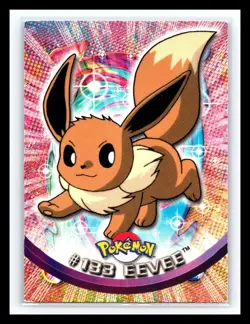 💥 EEVEE 1999 Topps Pokemon TV Non Holo Animation 1st Series Blue Logo # 133 - Image 1