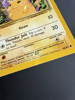 Pokemon Pikachu E3 Stamped 58/102 Base Set Yellow Cheeks HP/DMG - Image 3