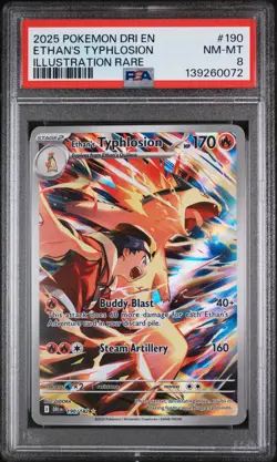 Ethan'S Typhlosion Pokemon Dri En-Destined Rivals 190 NM PSA 8 - Image 1