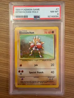 Pokemon TCG Hitmonchan Base Set 7/102 Holo 1999-2000 Wizards Base Set Copyright - Image 1