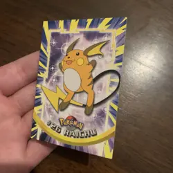 Raichu Red Logo 1999 Topps Pokemon TV Animation #09 Series 1 Blue Label 1st - Image 3