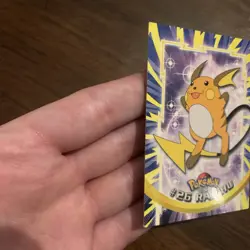 Raichu Red Logo 1999 Topps Pokemon TV Animation #09 Series 1 Blue Label 1st - Image 4