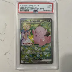Pokemon TCG Lillie's Clefairy ex 184/159 Journey Special Illustration PSA 9 - Image 1