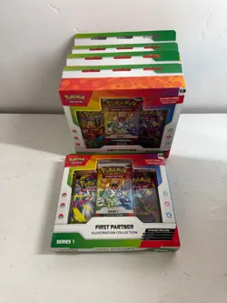 Pokemon TCG First Partner Illustration Collection Box Series 1 (LOT OF 5 SEALED) - Image 1