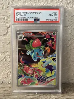 Ivysaur 134/132 Illustration Rare Holo Mega Evolution 2025 Pokemon PSA 10 - Image 1