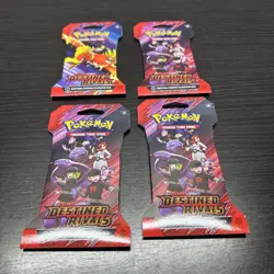 Pokemon Scarlet & Violet Destined Rivals 4 Sleeved Booster Packs Factory Sealed - Image 1