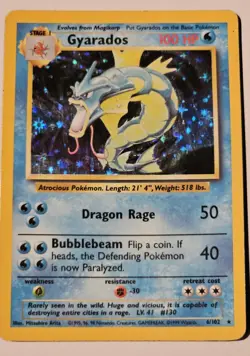 Pokemon TCG Gyarados Base Set 6/102 Holo Unlimited Holo Rare - Image 5