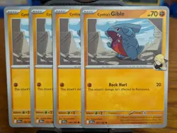Pokemon TCG Destined Rivals Cynthia's Gible 102/182 x4 Playset - Image 1