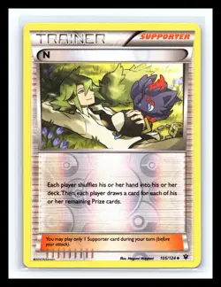 💥 N (Supporter) 105/124 Fates Collide Reverse Holo Trainer Pokemon TCG - Image 1