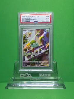 POKEMON 2024 STELLAR CROWN BULBASAUR ILLUSTRATION RARE 143 PSA 9 - Image 1