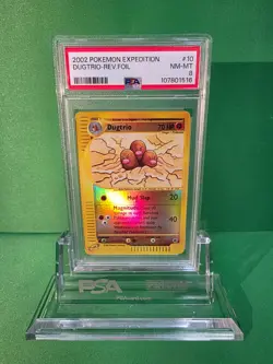 POKEMON 2002 EXPEDITION DUGTRIO REVERSE FOIL 10/165 PSA 8 - Image 1